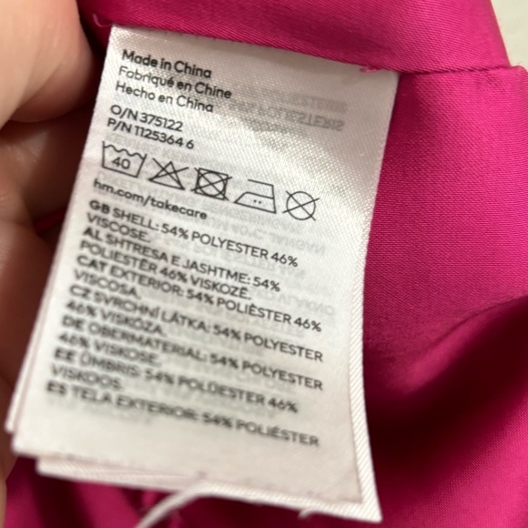 H&M pink satin fitted cami top M - Picture 6 of 6